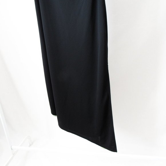 Sexy Vtg 90s Express One Shoulder Style Little Black Dress Midi Side Slit- 5/6. - Picture 5 of 10